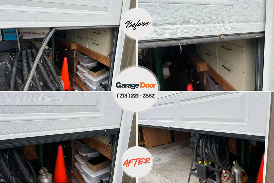 Before and after: garage door repair Ingalls, IN